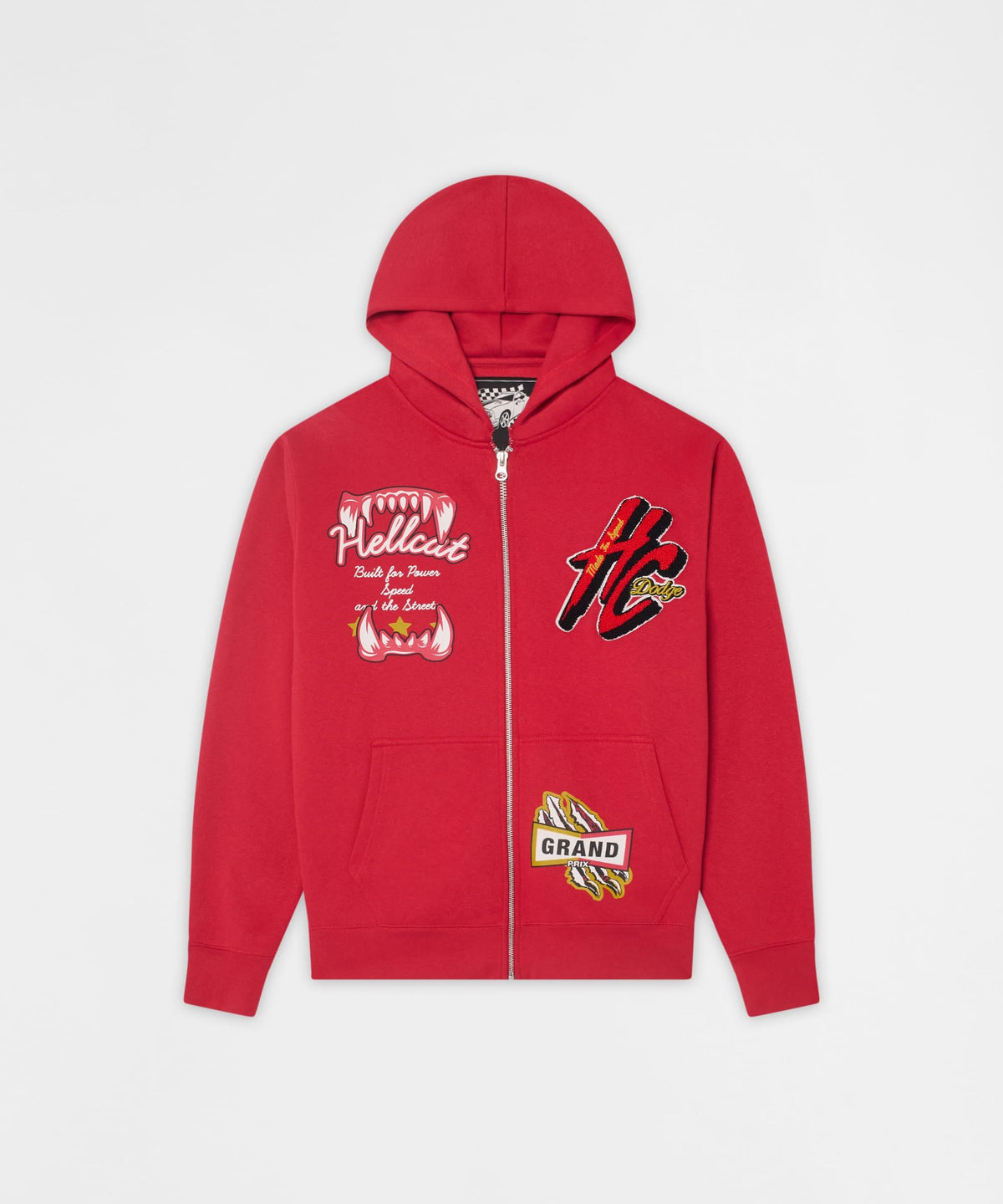 Dodge Hellcat Grand Prix Full Zip Hoodie - Red
