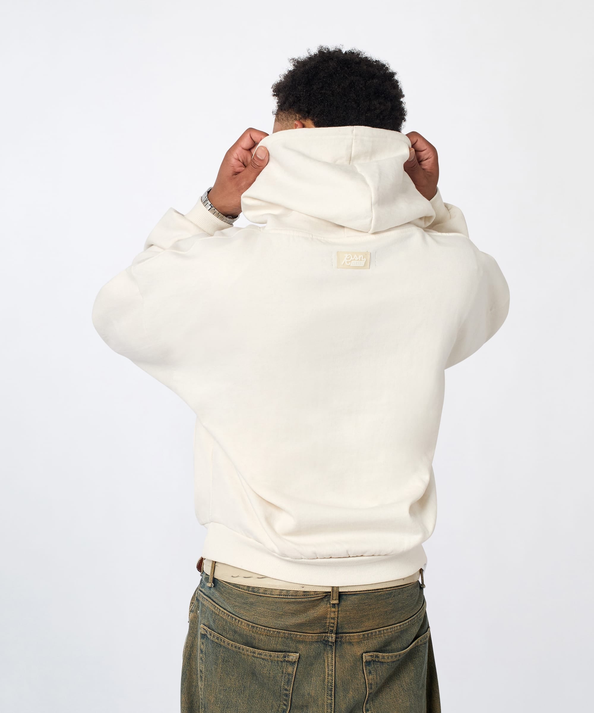 Essential Pull Over Boxy Fit Hoodie - Cream