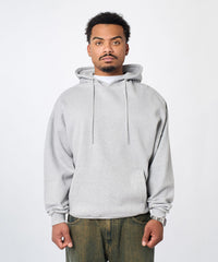 Essential Pull Over Boxy Fit Hoodie - Heather Grey