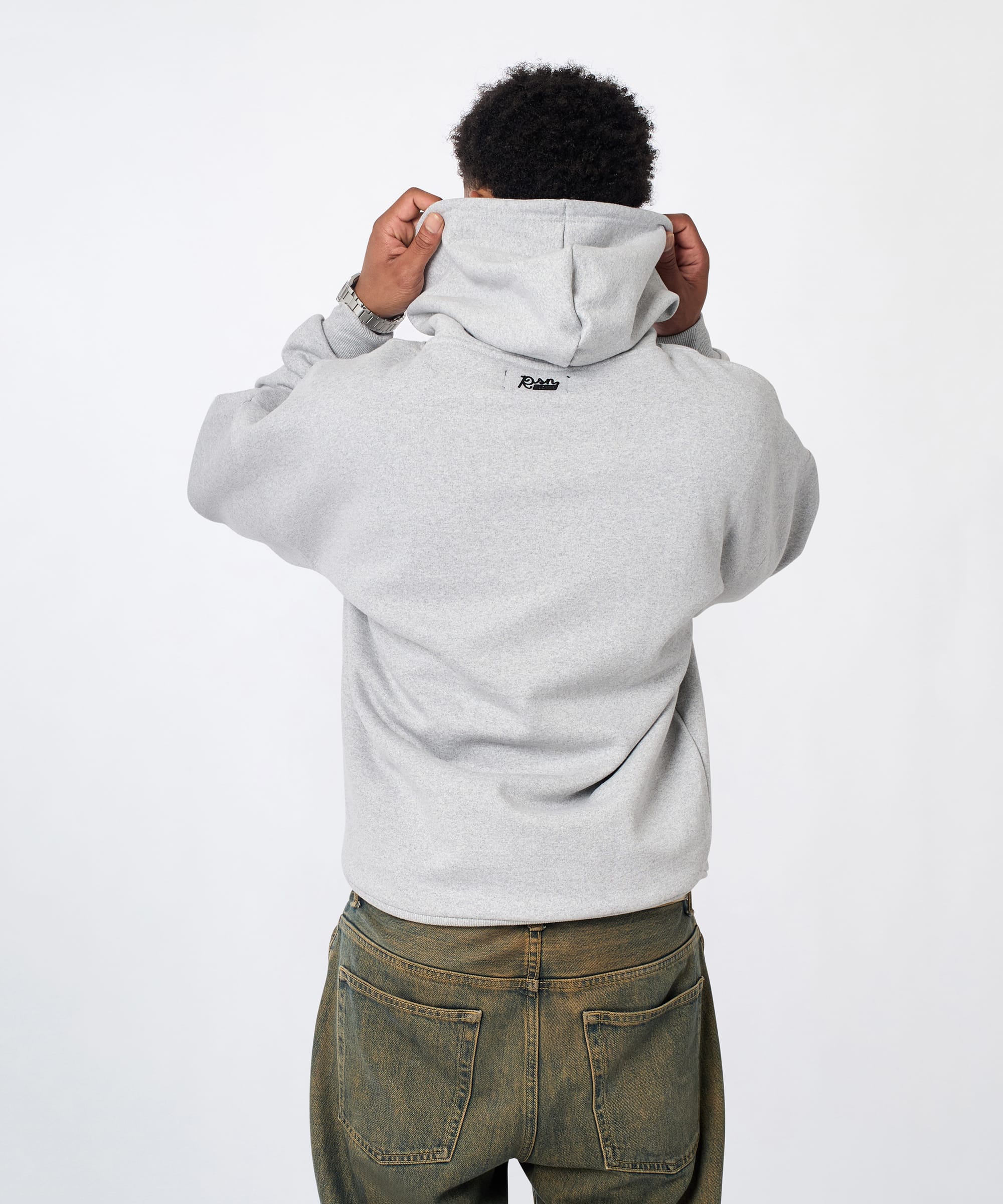 Essential Pull Over Boxy Fit Hoodie - Heather Grey