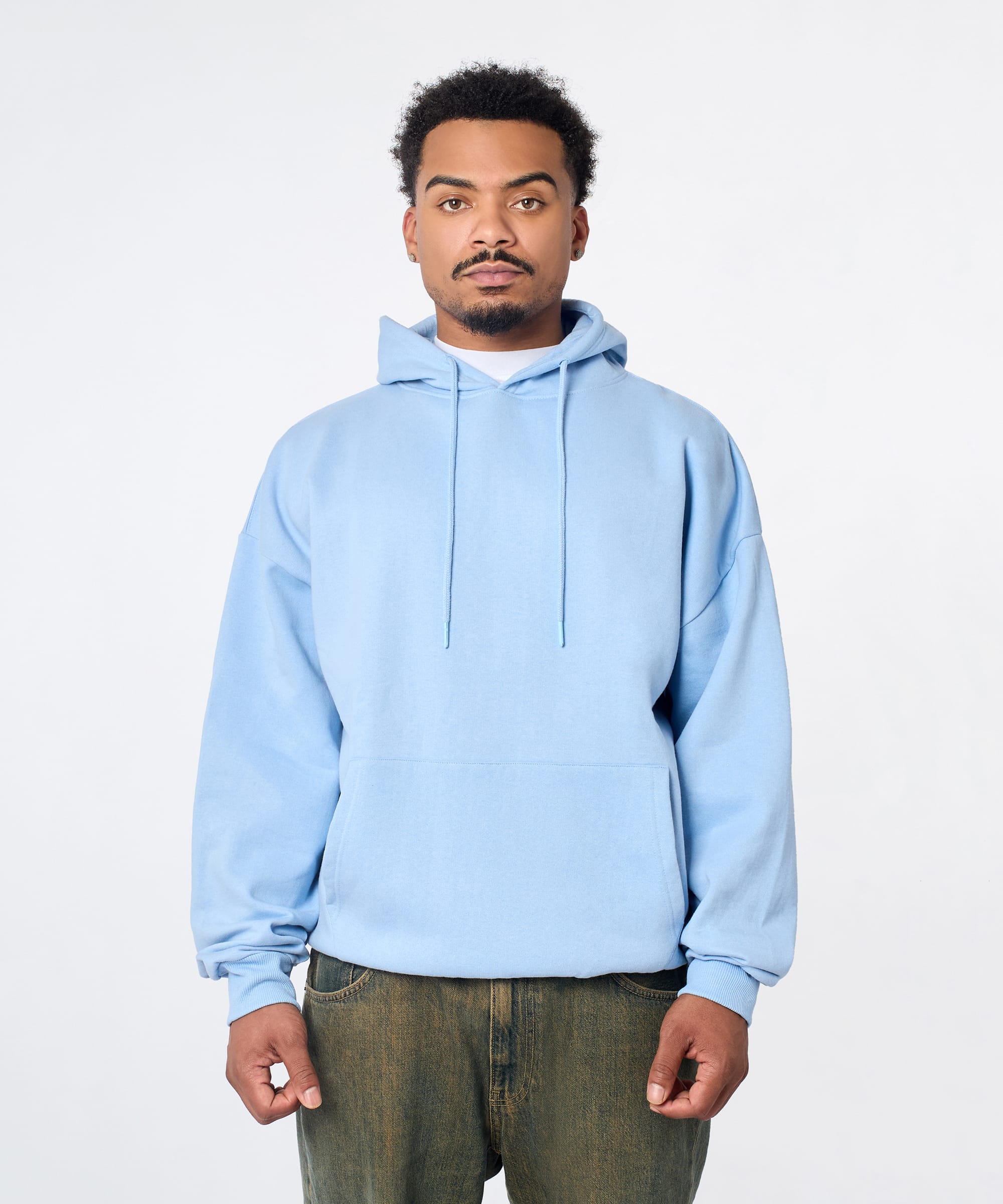 Essential Pull Over Boxy Fit Hoodie - Blue