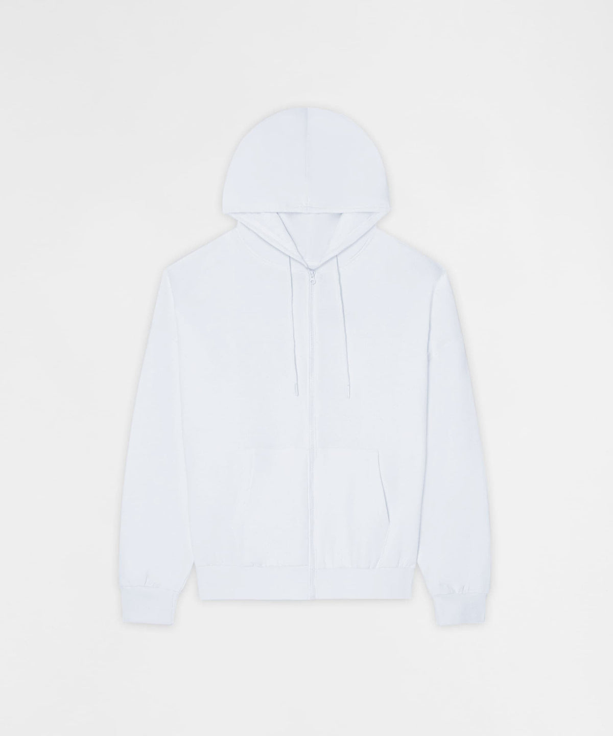 Essential Boxy Fit Zip Up Hoodie - White