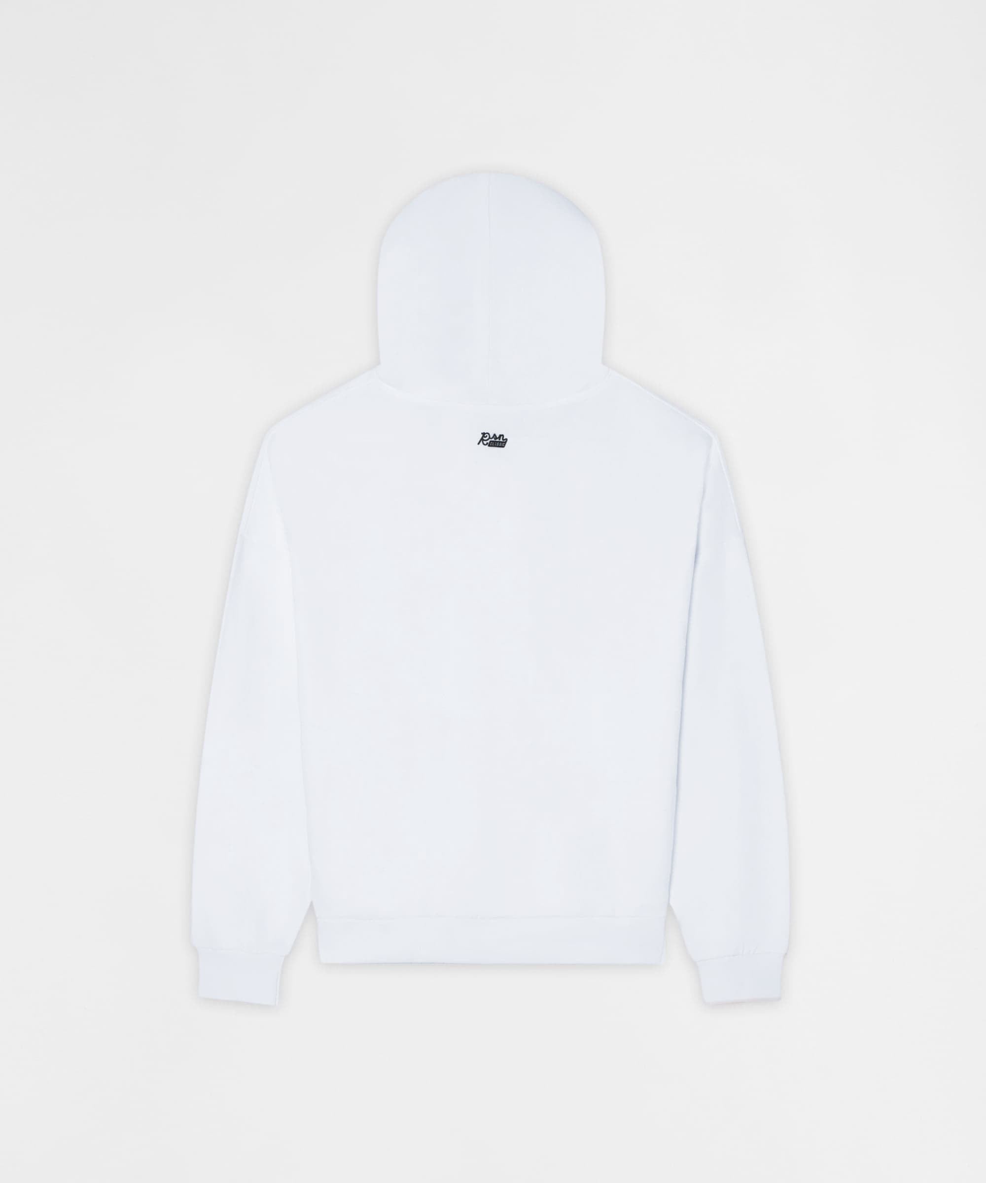 Essential Boxy Fit Zip Up Hoodie - White