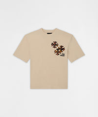 Cross Applique Short Sleeve Tee - Cream