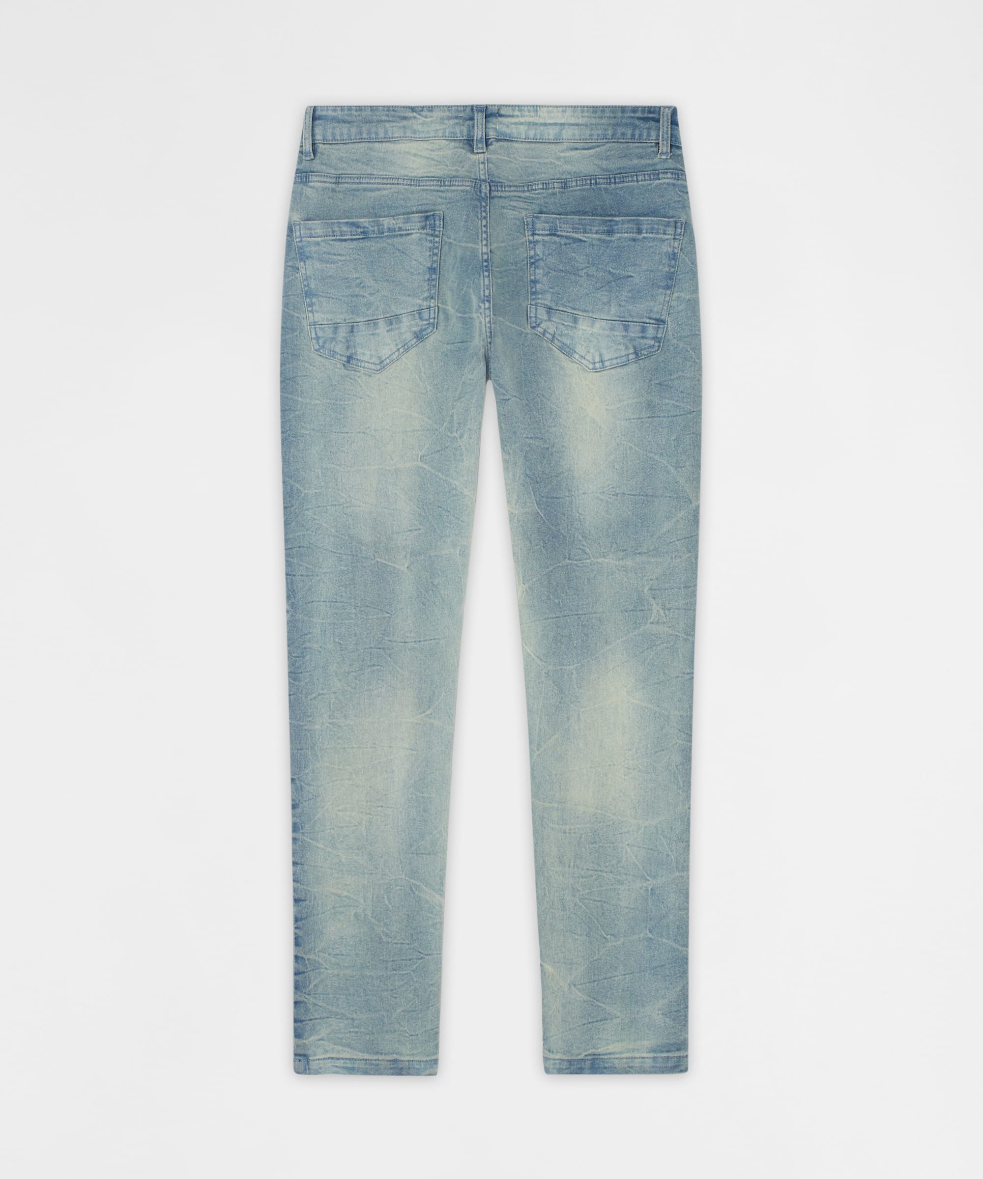 Gothic Cross Denim Pants - Light Blue