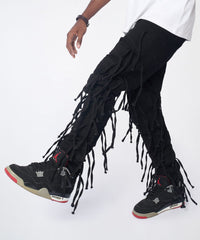 Fringe Skinny Jeans - Black
