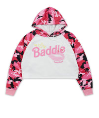 Baddie Camo Crop Hoodie