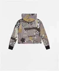 Doodle Women's Graphic Pull-over Long Sleeve Hoodie -Brown
