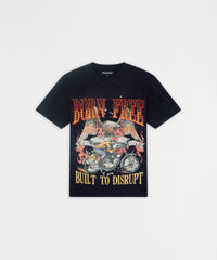 Born Free Applique Graphic Short Sleeve Tee - Charcoal