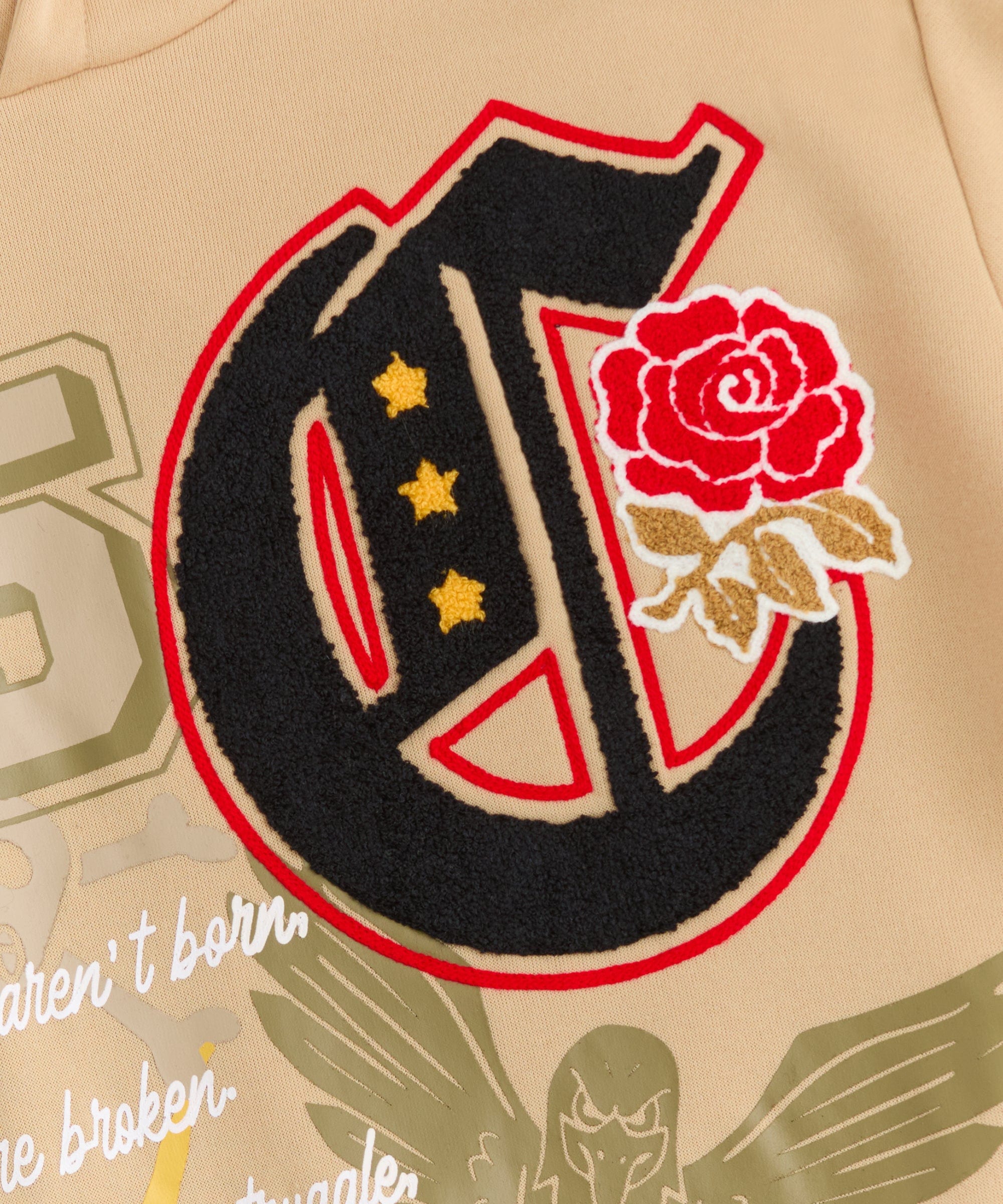 Champion Chenille Embroidered Long Sleeve Hoodie - Khaki