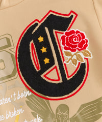Champion Chenille Embroidered Long Sleeve Hoodie - Khaki