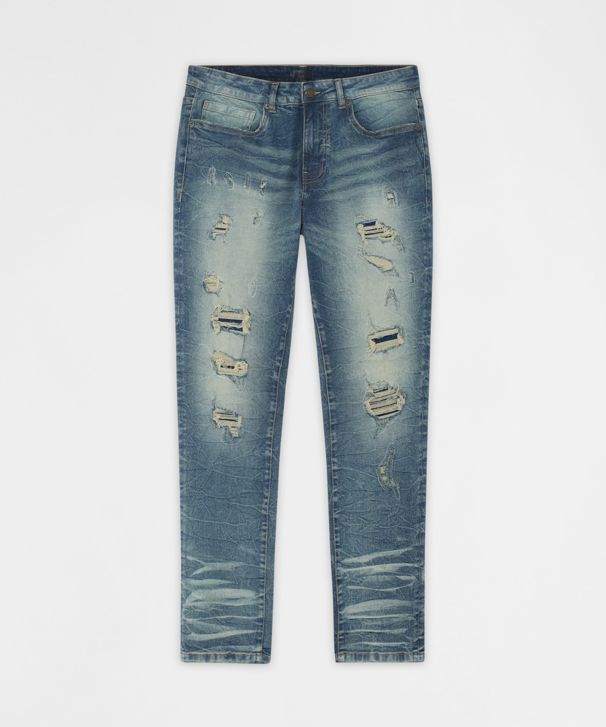 Breakaway Distressed Skinny Jeans - Blue