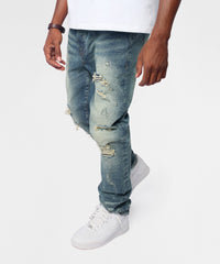 Breakaway Distressed Skinny Jeans - Blue