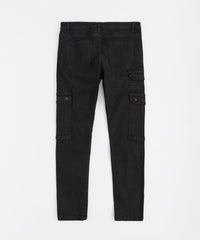 Classic Distressed Cargo Pants - Black