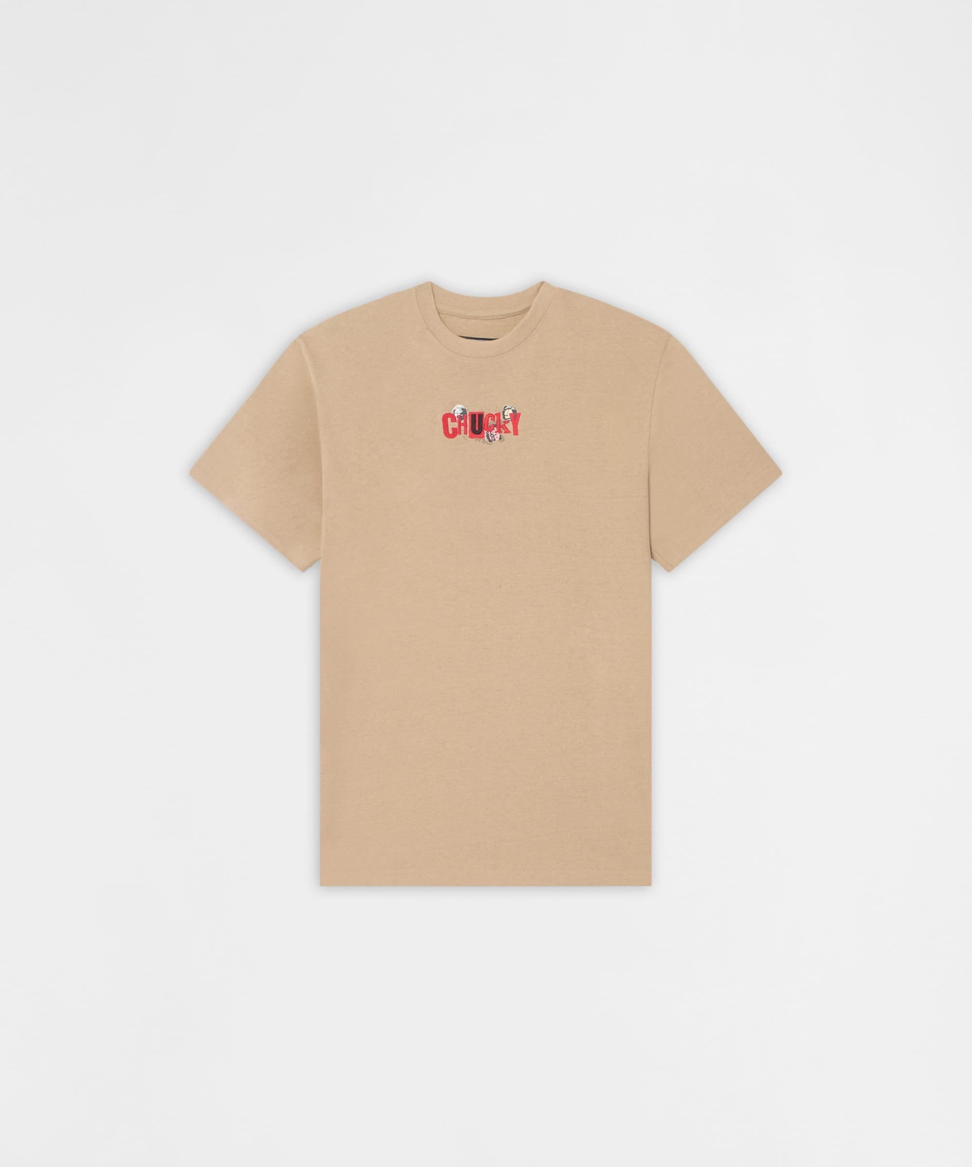 Chucky Eat Your Heart Out Embroidered Short Sleeve Tee - Khaki