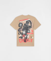 Chucky Eat Your Heart Out Embroidered Short Sleeve Tee - Khaki