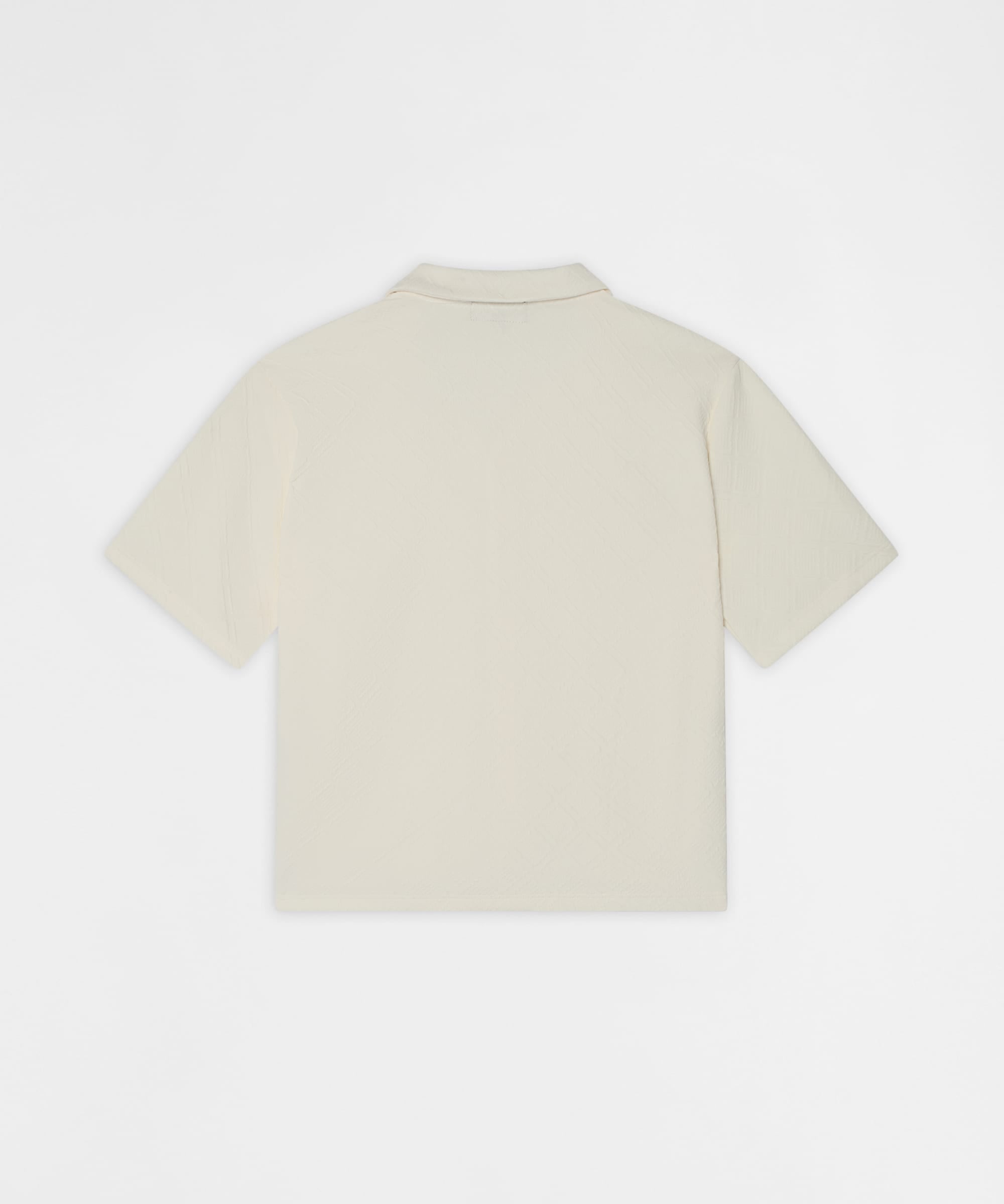 Essential Button-Down Textured Short Sleeve Shirt - Beige