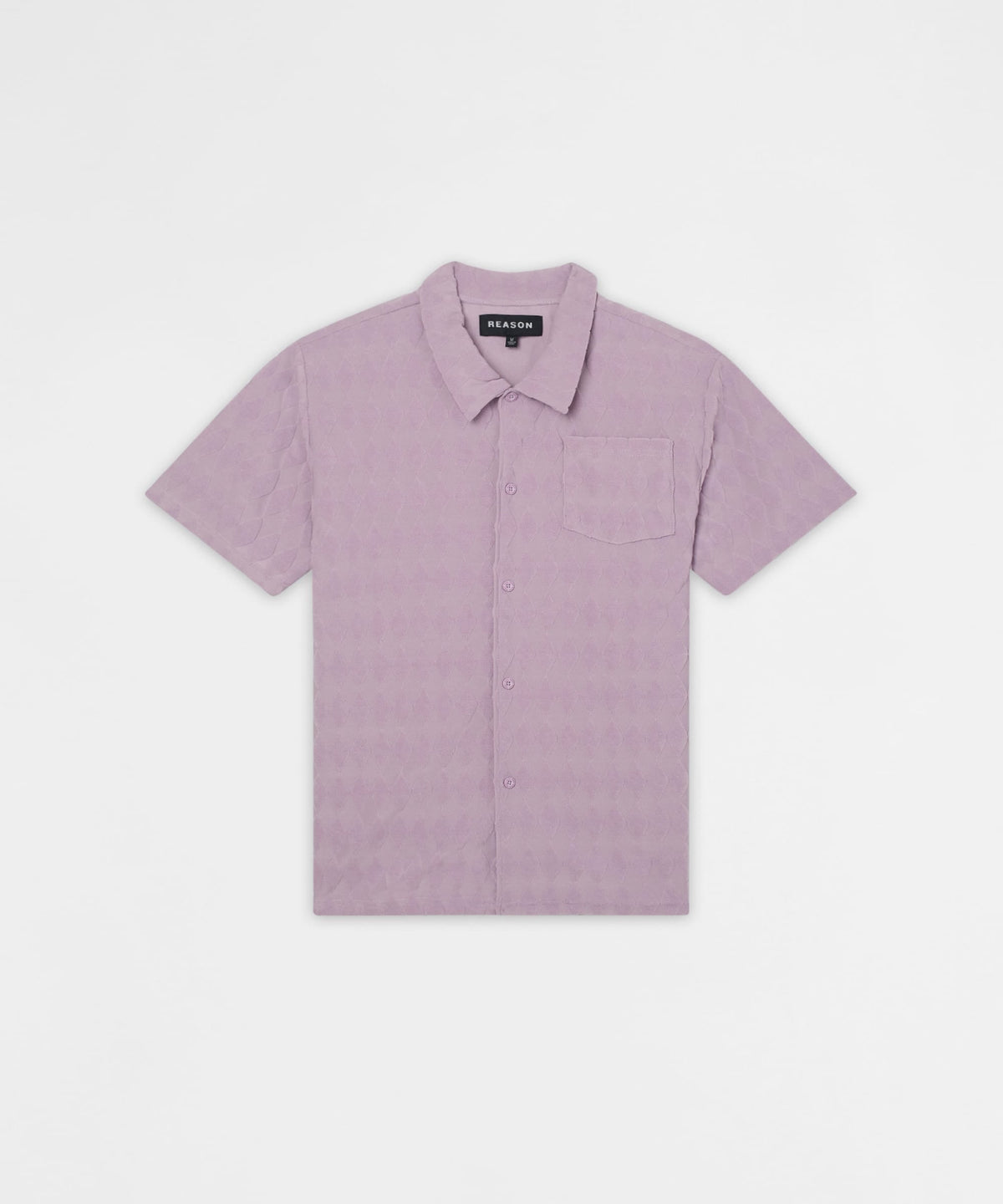 Diamond Plate Viscose Short Sleeve Shirt - Mauve