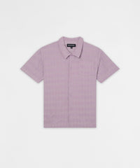 Diamond Plate Viscose Short Sleeve Shirt - Mauve