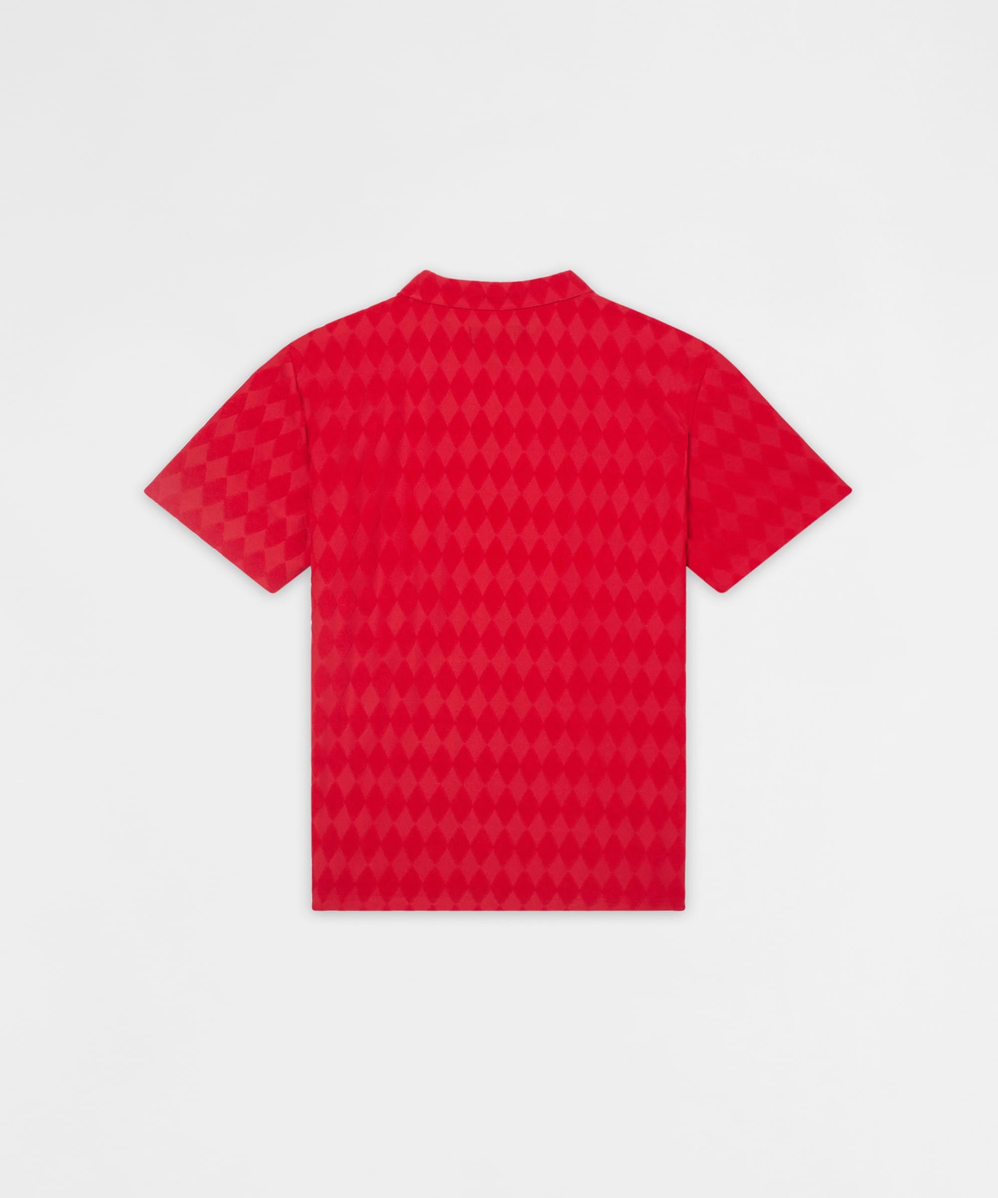Diamond Viscose Button-Down Shirt - Red