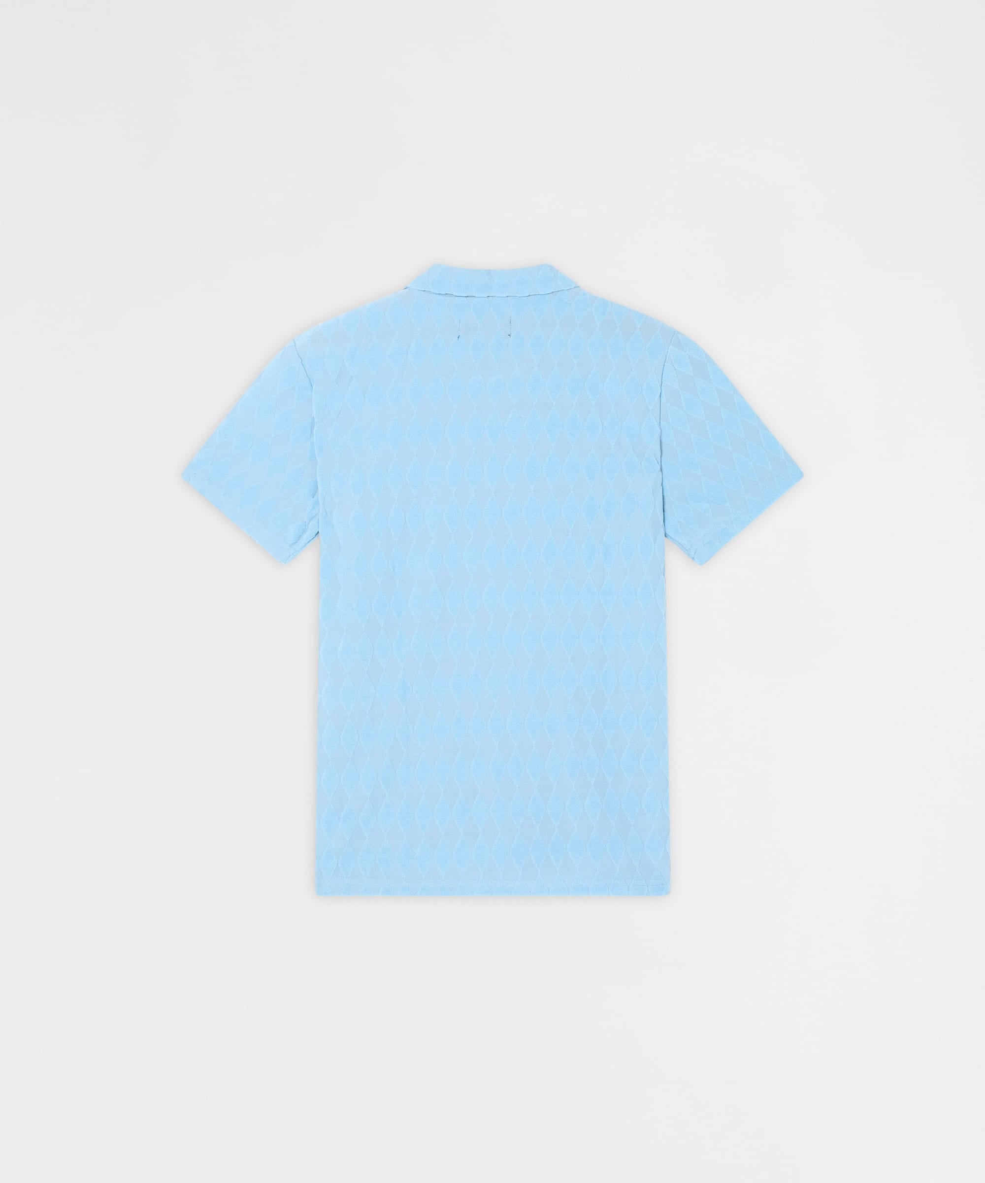 Diamond Plate Viscose Short Sleeve Shirt - Light Blue