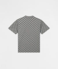 Checkerboard Viscose Button-Down Shirt - Grey