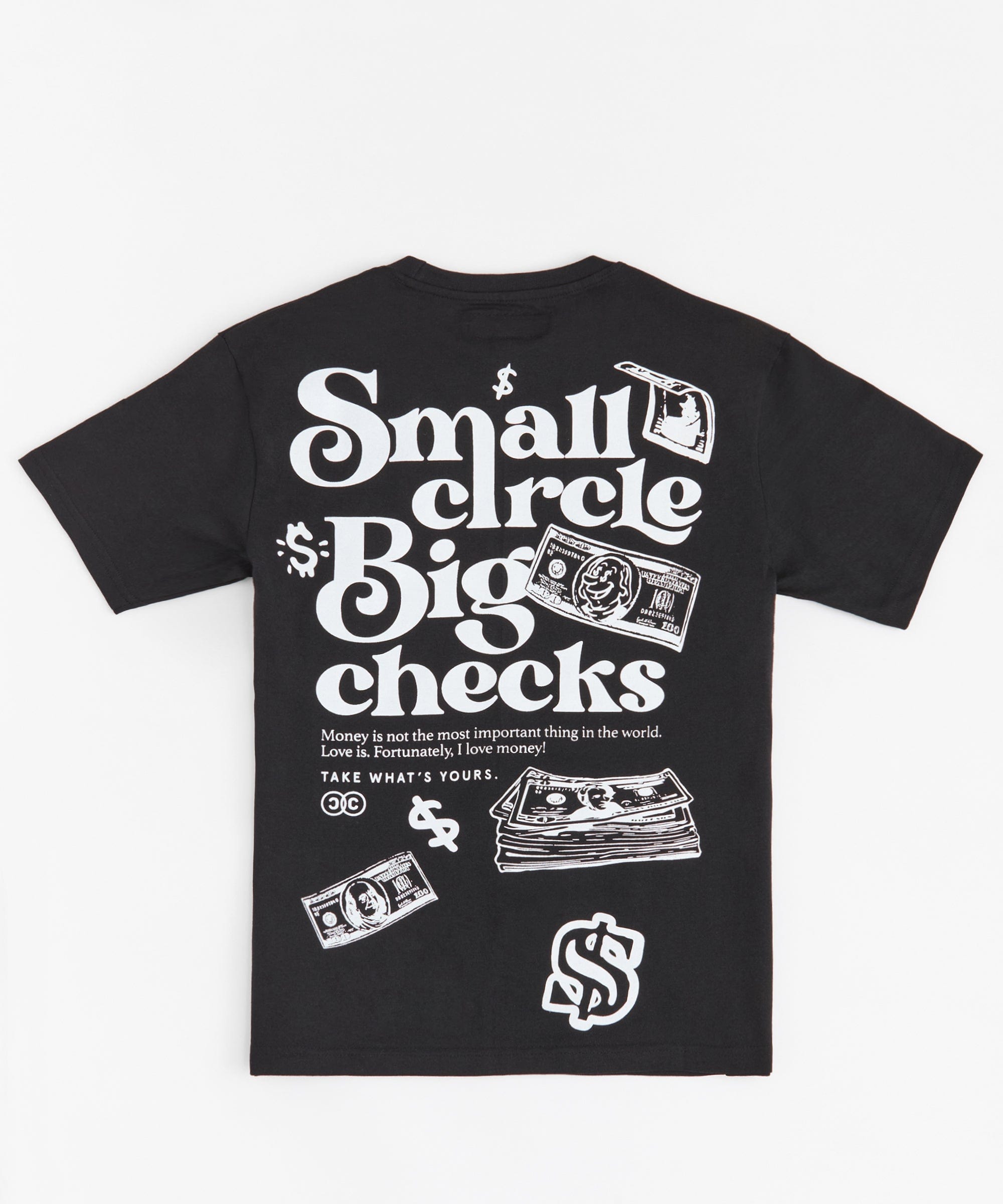 Big Checks Embroidered Short Sleeve Tee - Black