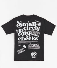 Big Checks Embroidered Short Sleeve Tee - Black