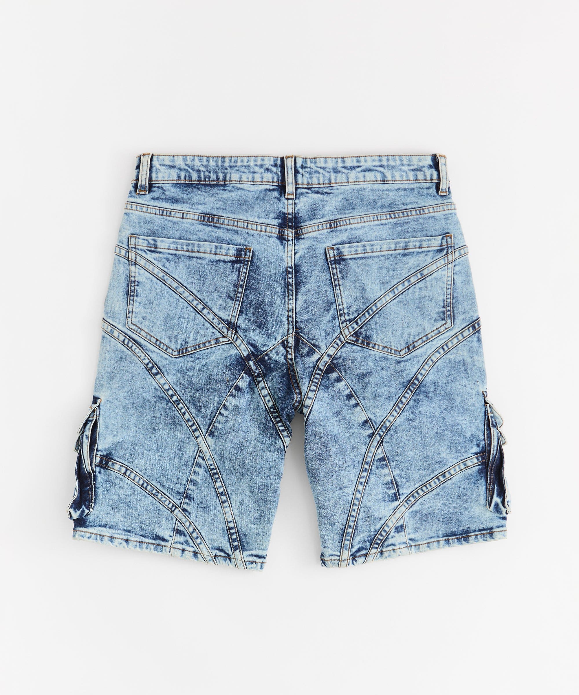 Destroyed Denim Shorts - Dark Blue