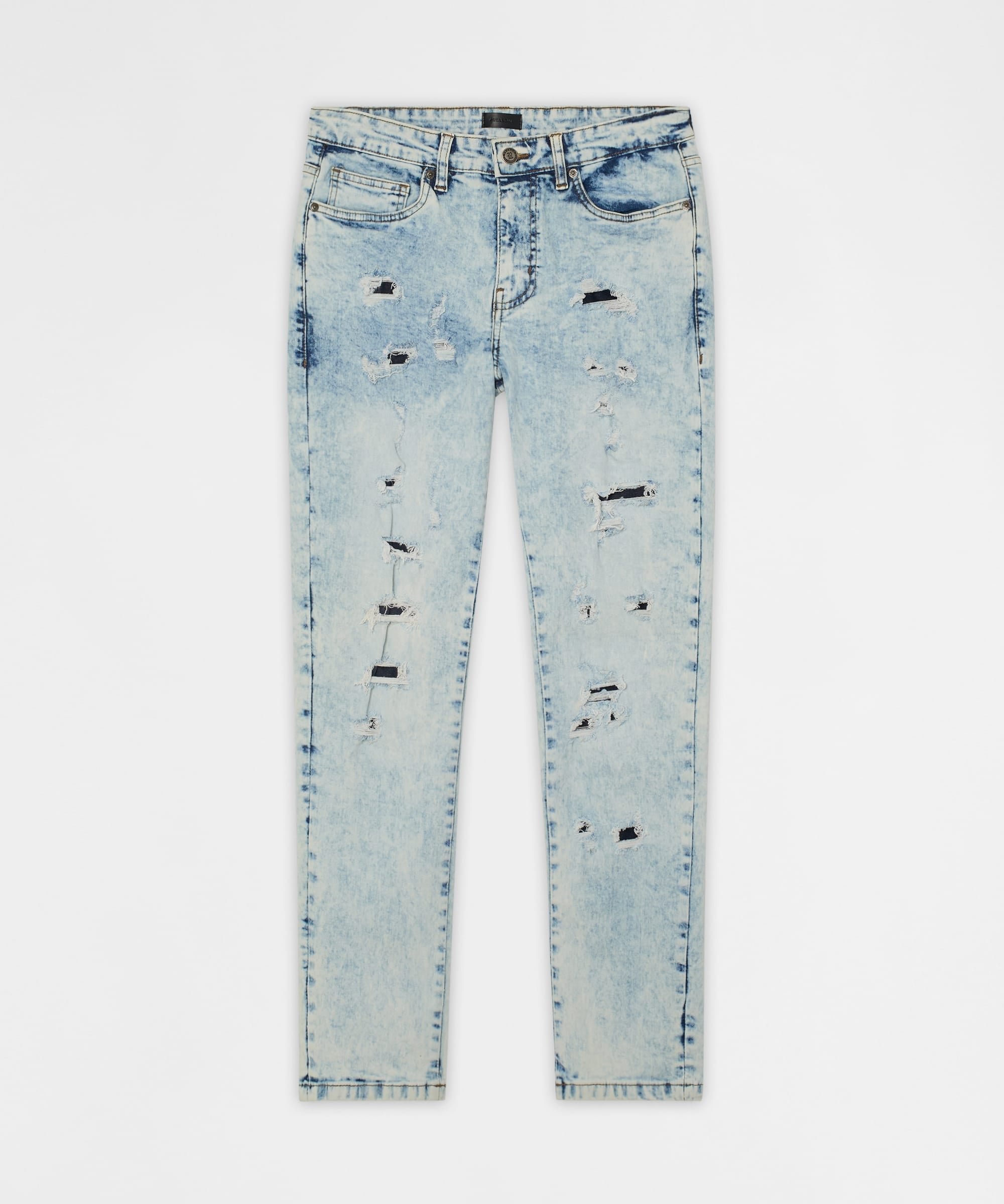 Bleached Out Distressed Skinny Jean - Light Blue