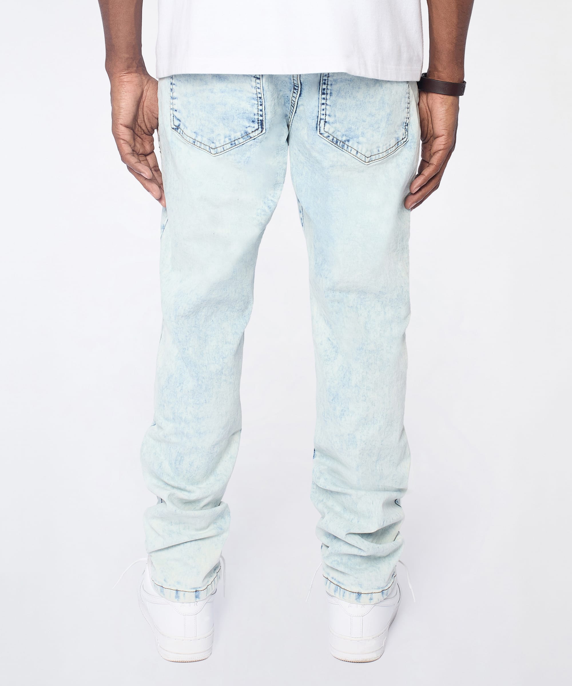 Bleached Out Distressed Skinny Jean - Light Blue