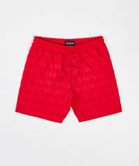 Diamond Plate Towel Short - Red