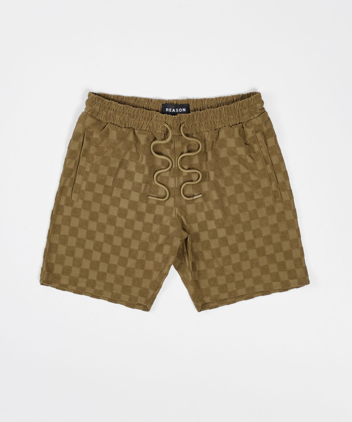 Checkerboard Towel Shorts - Brown