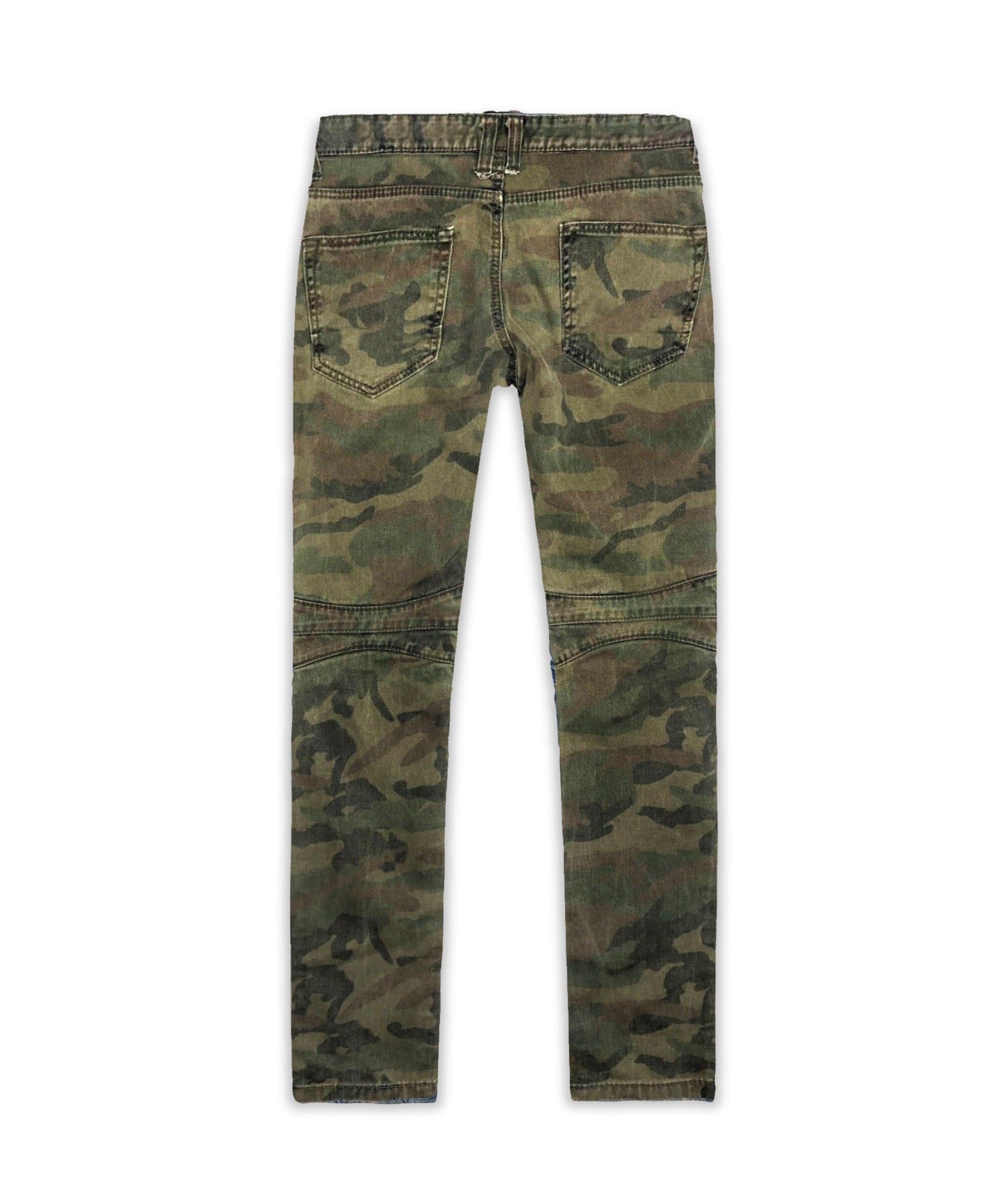 Distressed Camo Denim Pant