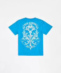 Bad Habits Graphic Short Sleeve Tee - Light Blue/Black