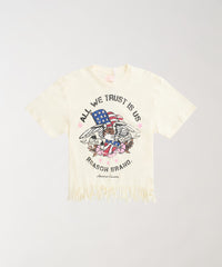 All We Trust Women's Graphic Short Sleeve Tee - Cream