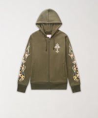 Bad Habits Women's Cropped Hoodie - Olive Green