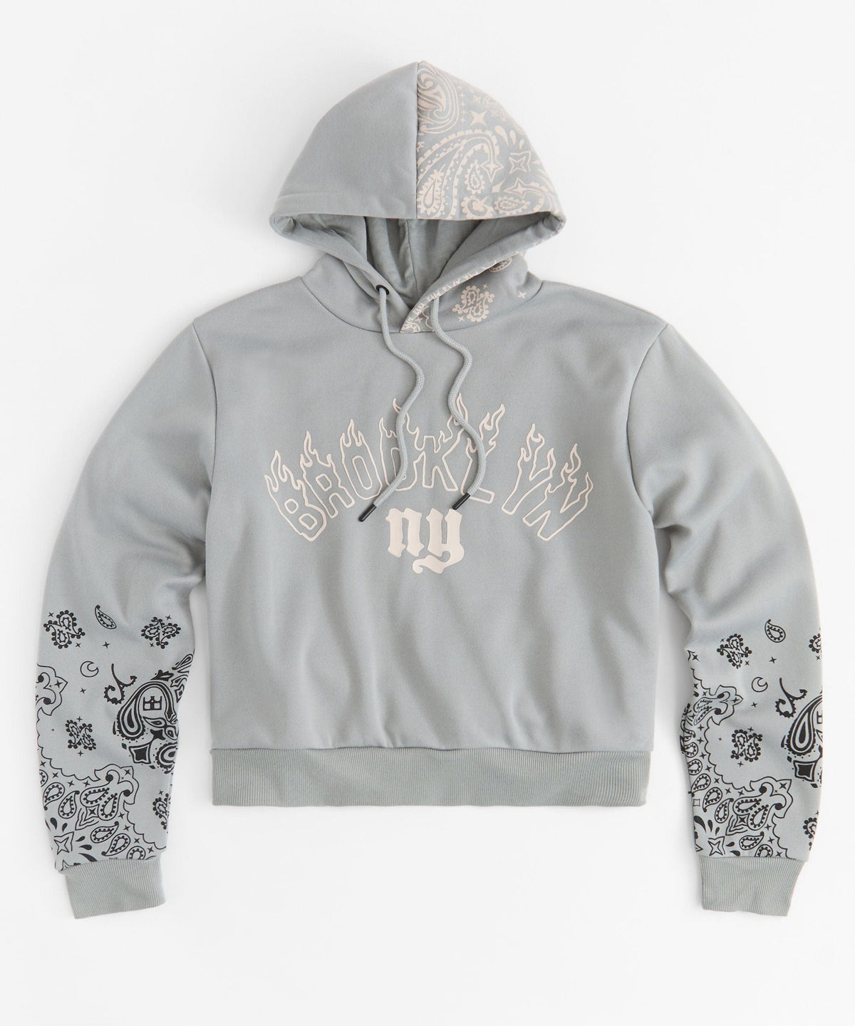 Brooklyn Women's Graphic Long Sleeve Hoodie - Grey