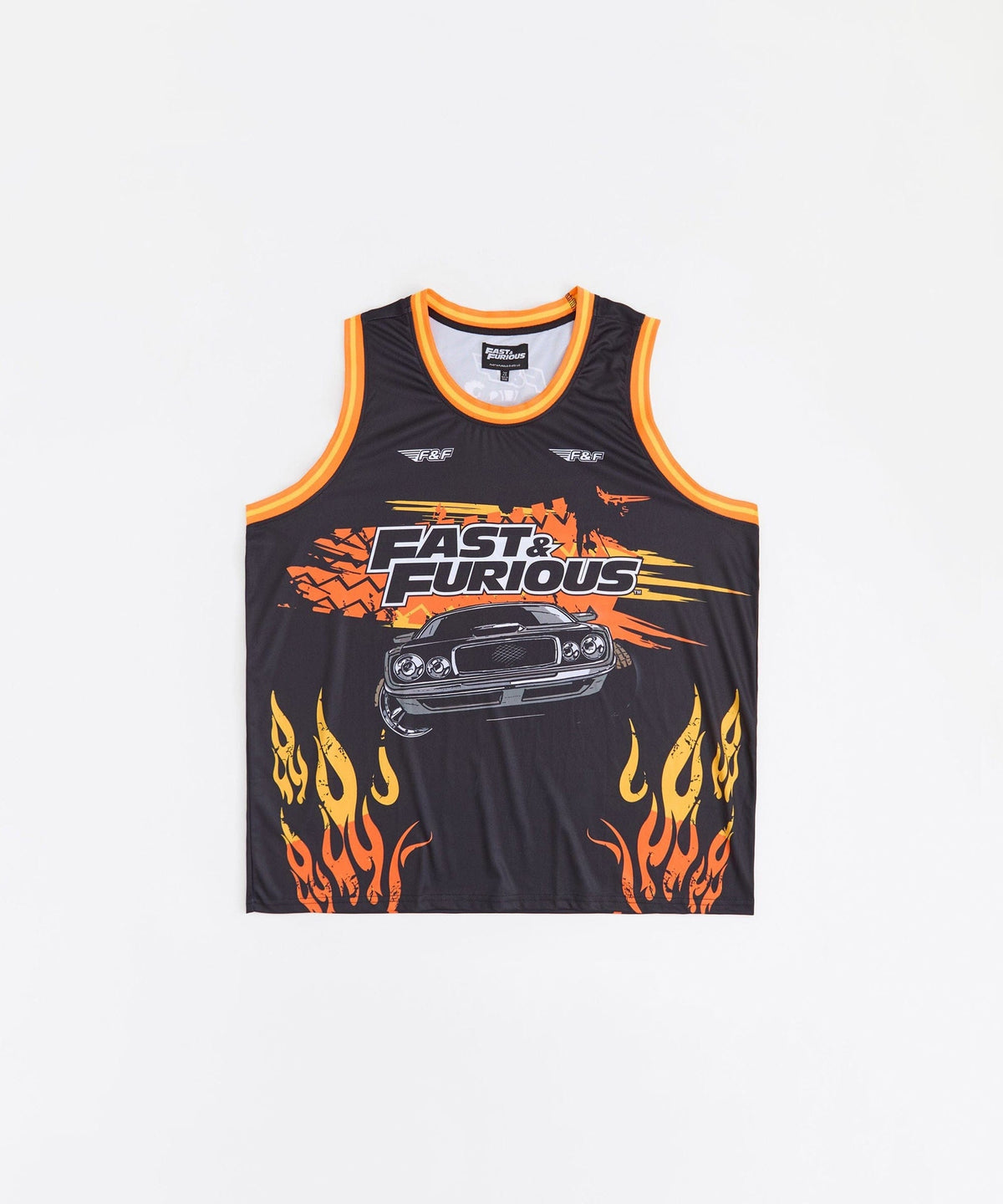 Fast & Furious Burnout Women's Plus Size Sleeveless Basketball Jersey - Black