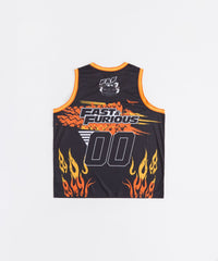 Fast & Furious Burnout Women's Plus Size Sleeveless Basketball Jersey - Black