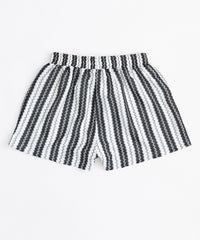 Cabana Women Plus Size Textured Knit Shorts - Black/White