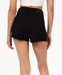 Aria Women's Distressed Denim Shorts - Black