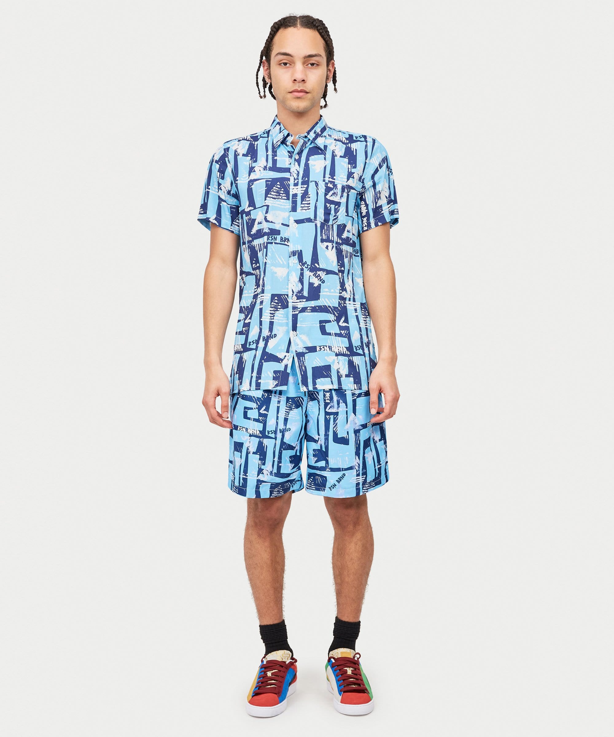 Aqua Shirt Shorts Set