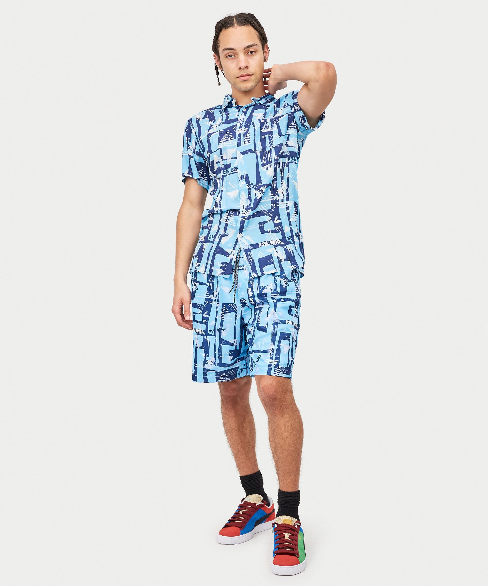 Aqua Shirt Shorts Set