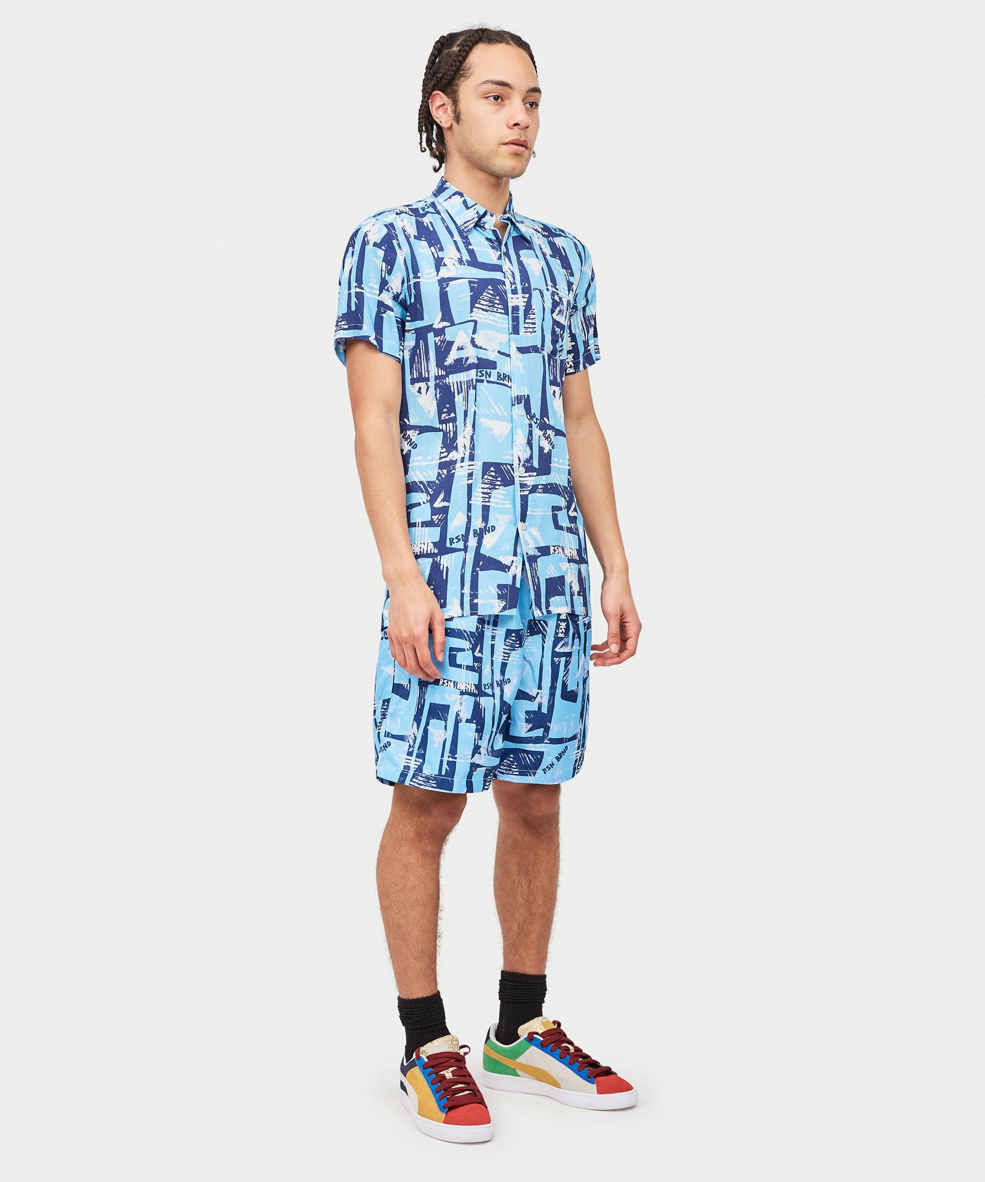 Aqua Shirt Shorts Set