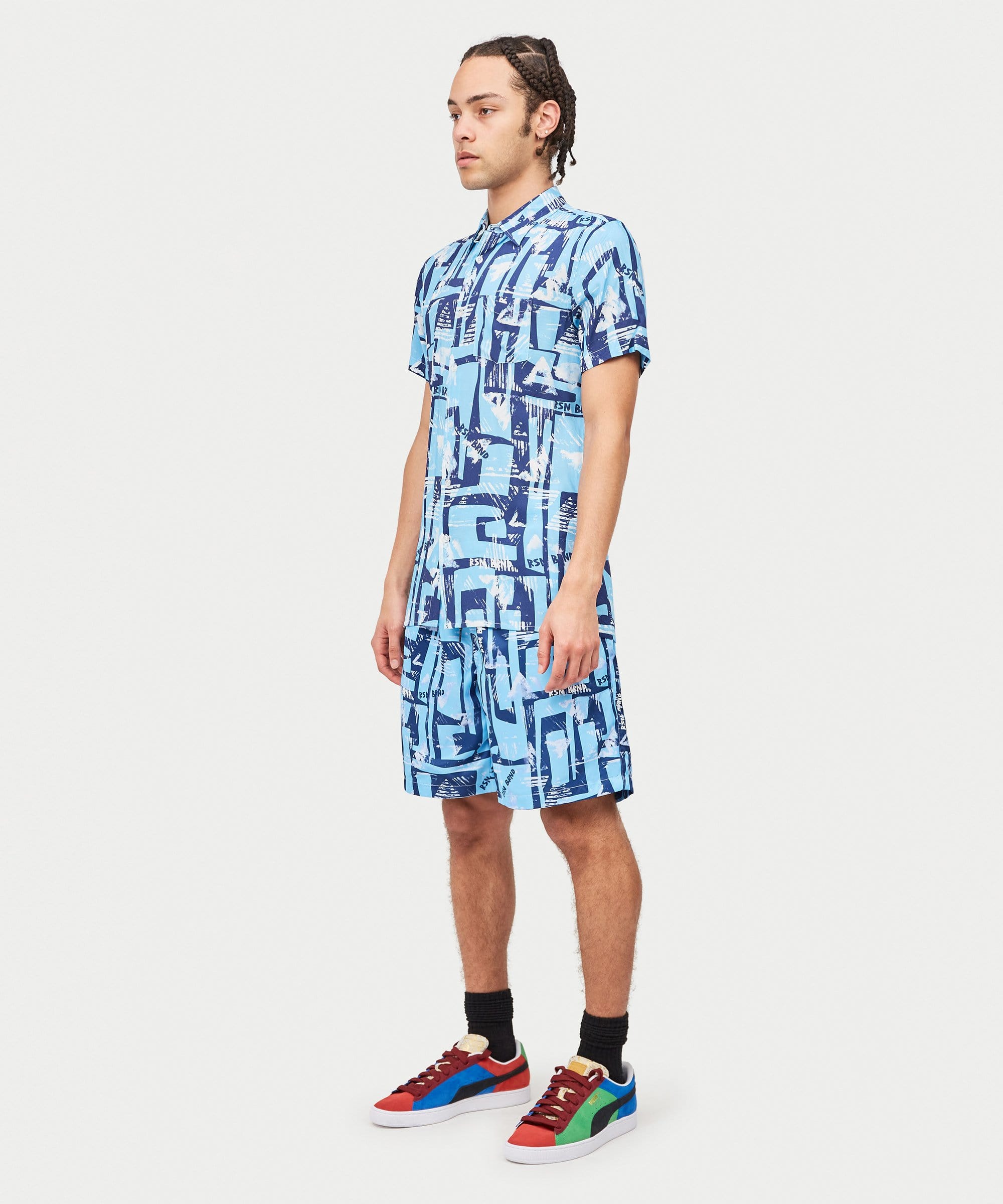 Aqua Shirt Shorts Set