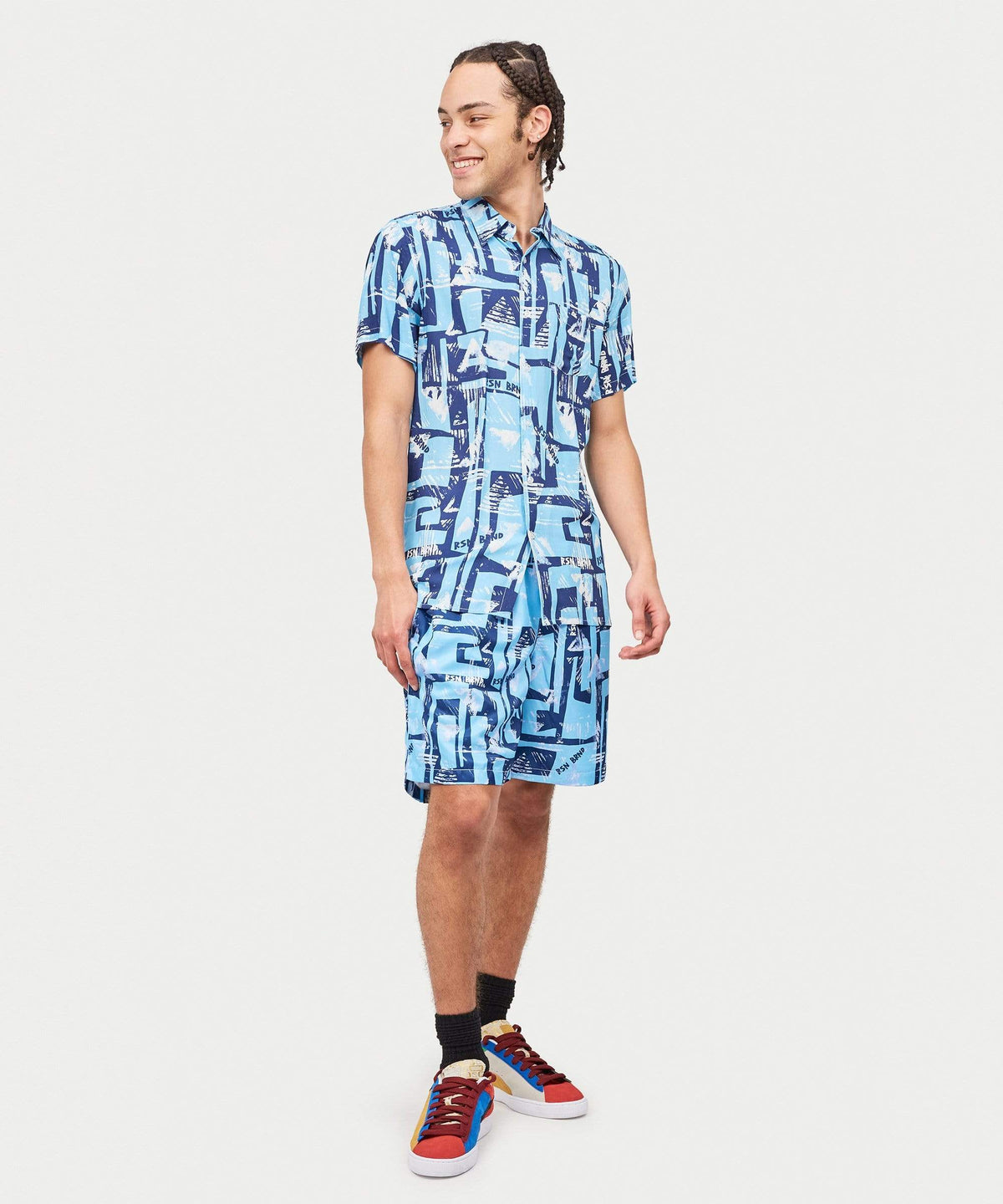 Aqua Shirt Shorts Set