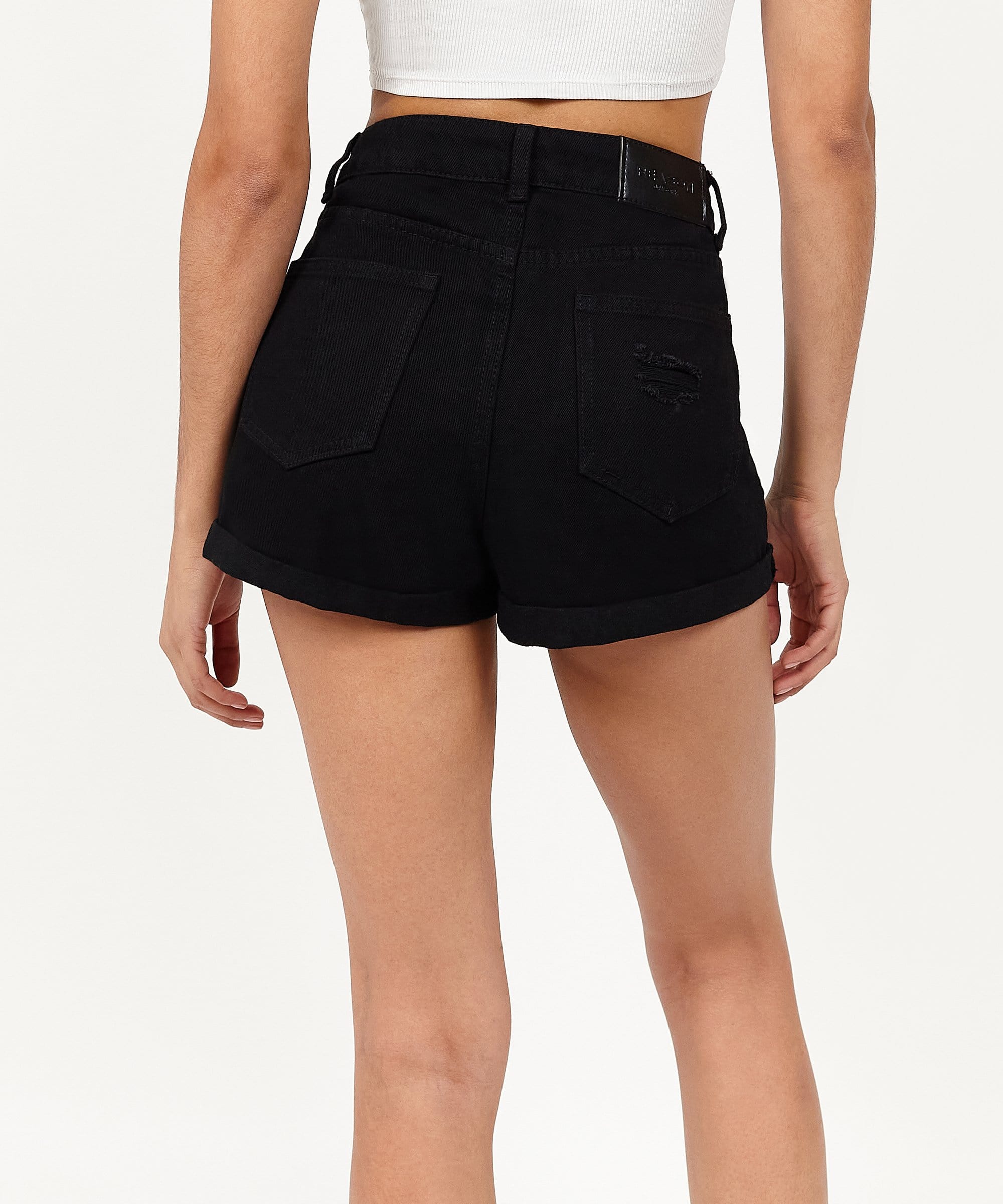 After Hours Women's Distressed Denim Shorts - Black
