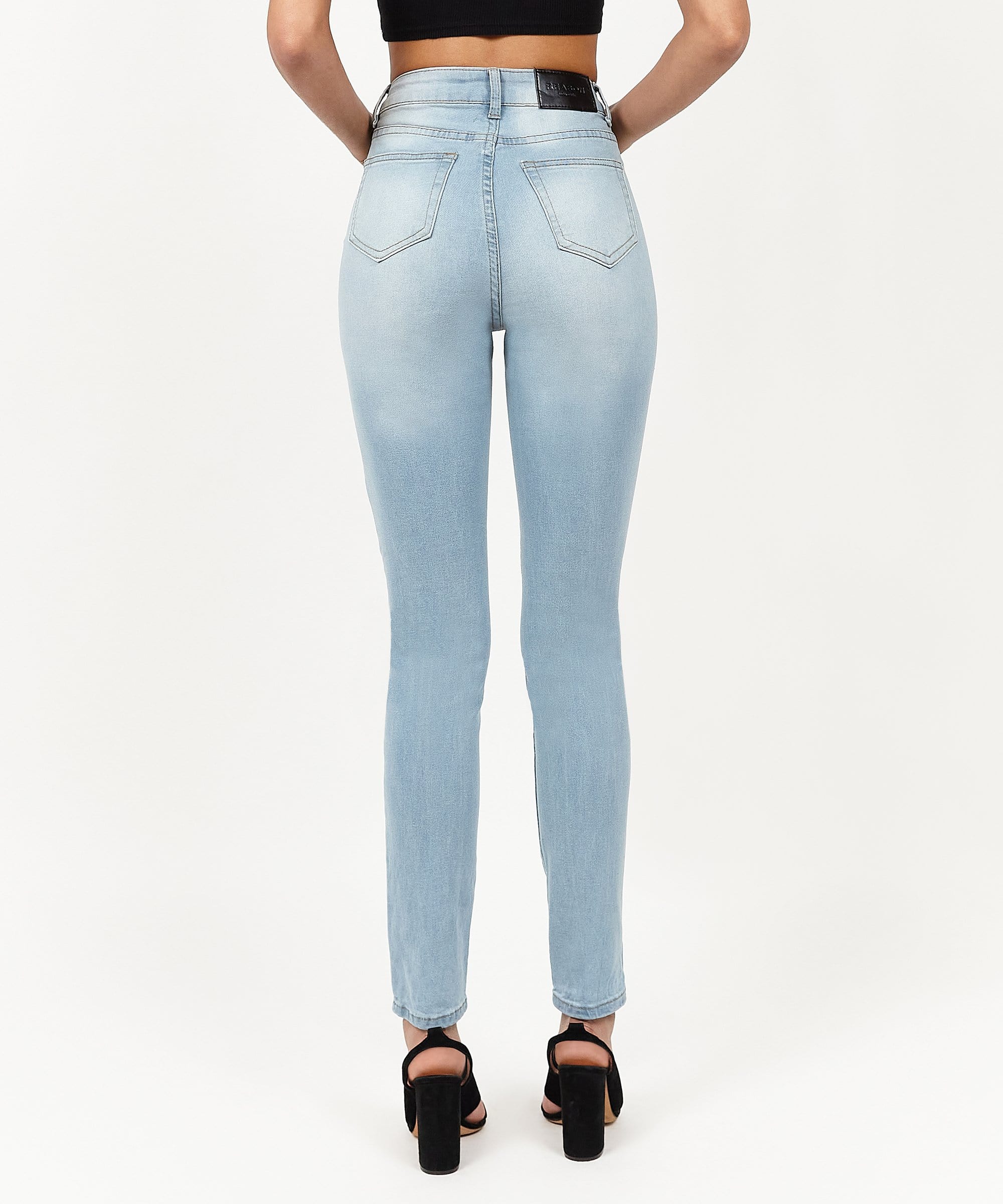 Abigail Women's Distressed High-Waist Super Skinny Jeans - Blue