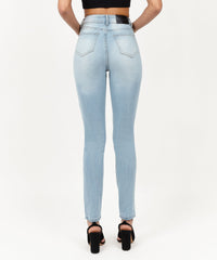 Abigail Women's Distressed High-Waist Super Skinny Jeans - Blue